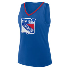 New York Rangers Logo Athletic Women's Stellar Win V-Neck Tank Top Outlet