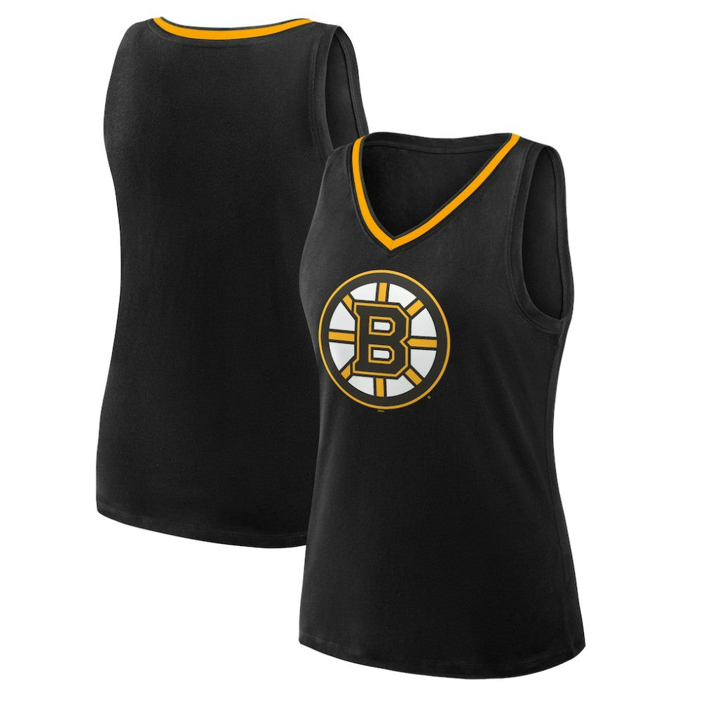 Boston Bruins Logo Athletic Women's Stellar Win V-Neck Tank Top Discount