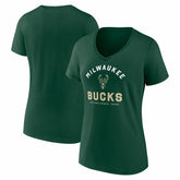 Milwaukee Bucks Logo Athletic Women's Unrivaled V-Neck T-Shirt On Sale