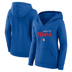 Philadelphia 76ers Logo Athletic Women's Triumphant V-Neck Pullover Hoodie On Sale