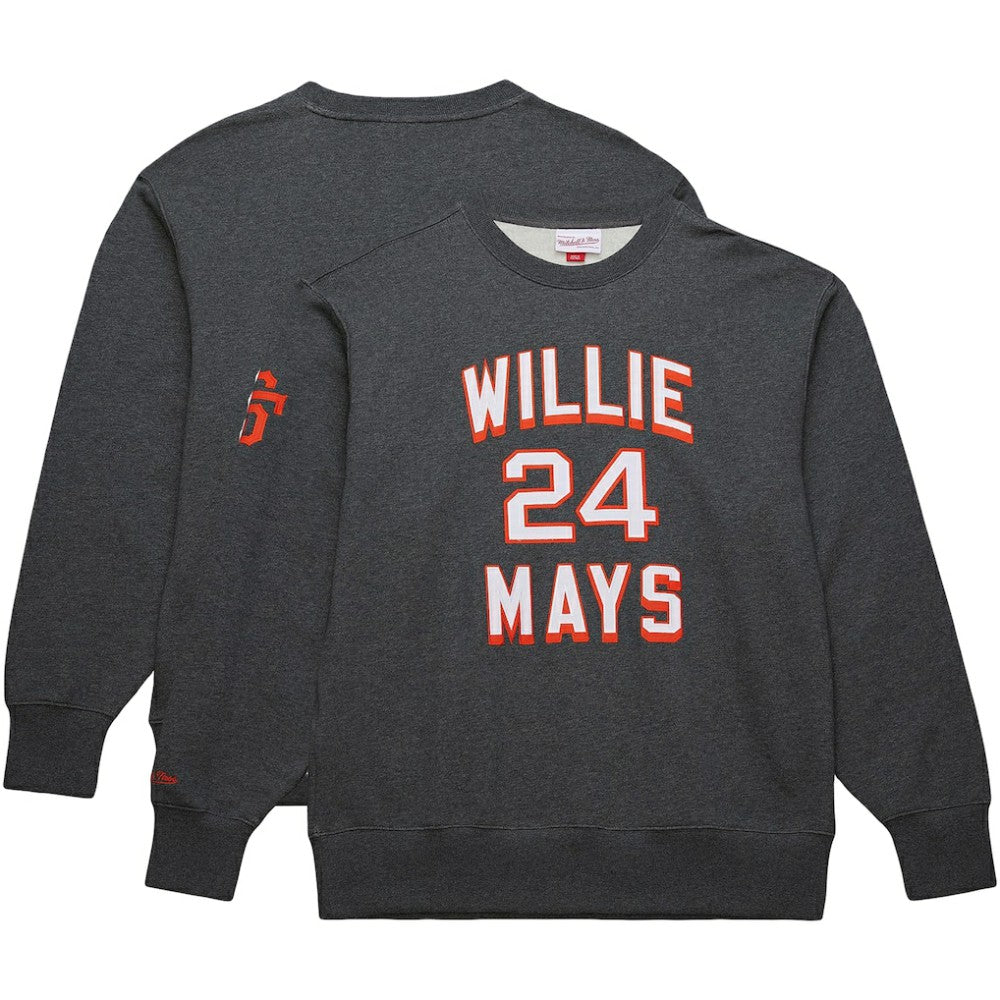 Willie Mays San Francisco Giants Mitchell & Ness Legends Collection Vintage Logo Name & Number Fleece Pullover Sweatshirt | MLB Sale