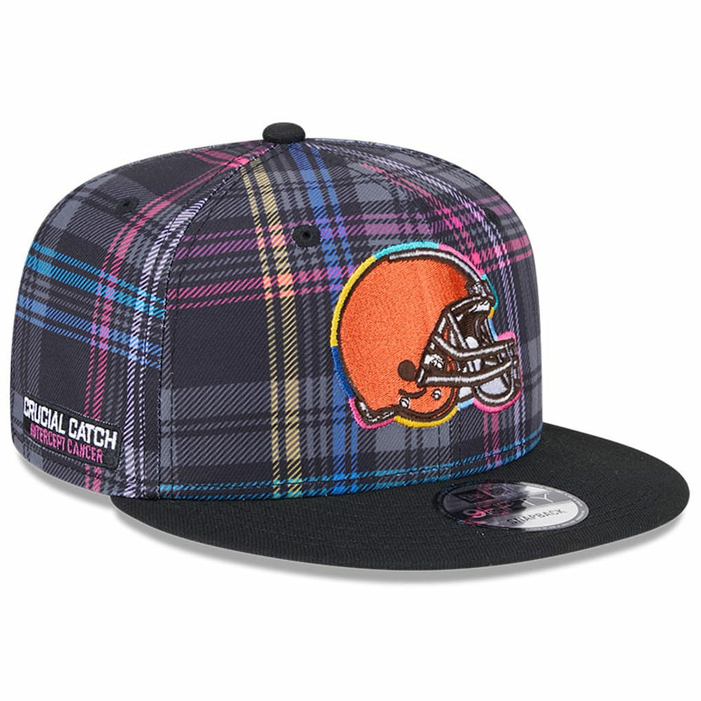 Cleveland Browns New Era 2024 NFL Crucial Catch Plaid 9FIFTY Snapback Hat