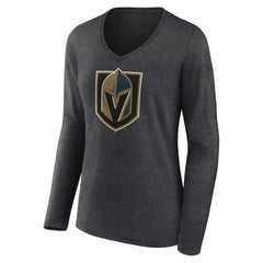 Vegas Golden Knights Women's Primary Logo Long Sleeve V-Neck T-Shirt Discount