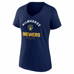 Milwaukee Brewers Logo Athletic Women's Unrivaled V-Neck T-Shirt | MLB Near me
