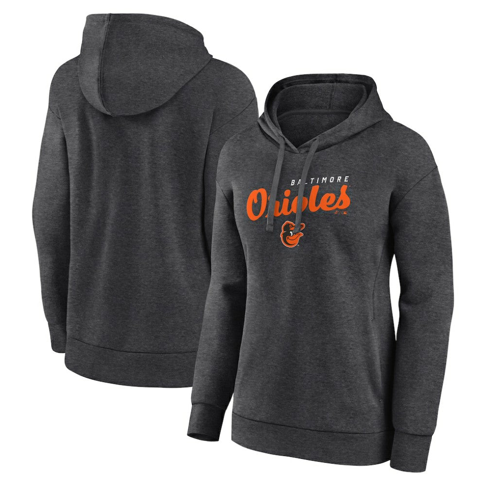 Baltimore Orioles Logo Athletic Women's Logo Triumphant V-Neck Pullover Hoodie | MLB New