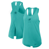 Miami Dolphins Nike Women's Glory Open-Back Crisscross Dri-FIT Tank Top