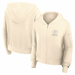 Green Bay Packers Nike Women's Glory Cropped Full-Zip Hoodie