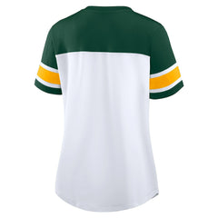Green Bay Packers Fanatics Women's Athena Rhinestone Lace-Up V-Neck T-Shirt