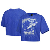 Detroit Lions New Era Women's Cropped Boxy Sport Classics Mineral Wash T-Shirt