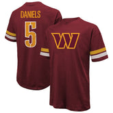 Washington Commanders Jayden Daniels Majestic Threads Name & Number Oversize Fit T-Shirt