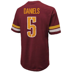 Washington Commanders Jayden Daniels Majestic Threads Name & Number Oversize Fit T-Shirt