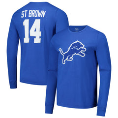 Detroit Lions Amon-Ra St. Brown Majestic Threads Name & Number Long Sleeve T-Shirt