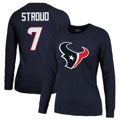 Houston Texans C.J. Stroud Majestic Threads Women's Player Name & Number Long Sleeve T-Shirt