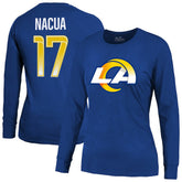 Los Angeles Rams Puka Nacua Majestic Threads Women's Player Name & Number Long Sleeve T-Shirt