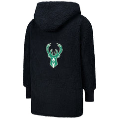 The Best Lounger in the World By Jill Martin Milwaukee Bucks Unisex Black Oversized Open-Front Hoodie Sweater cheap Online