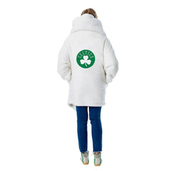 The Best Lounger in the World By Jill Martin Boston Celtics Unisex Cream Oversized Open-Front Hoodie Sweater on sale On Sale