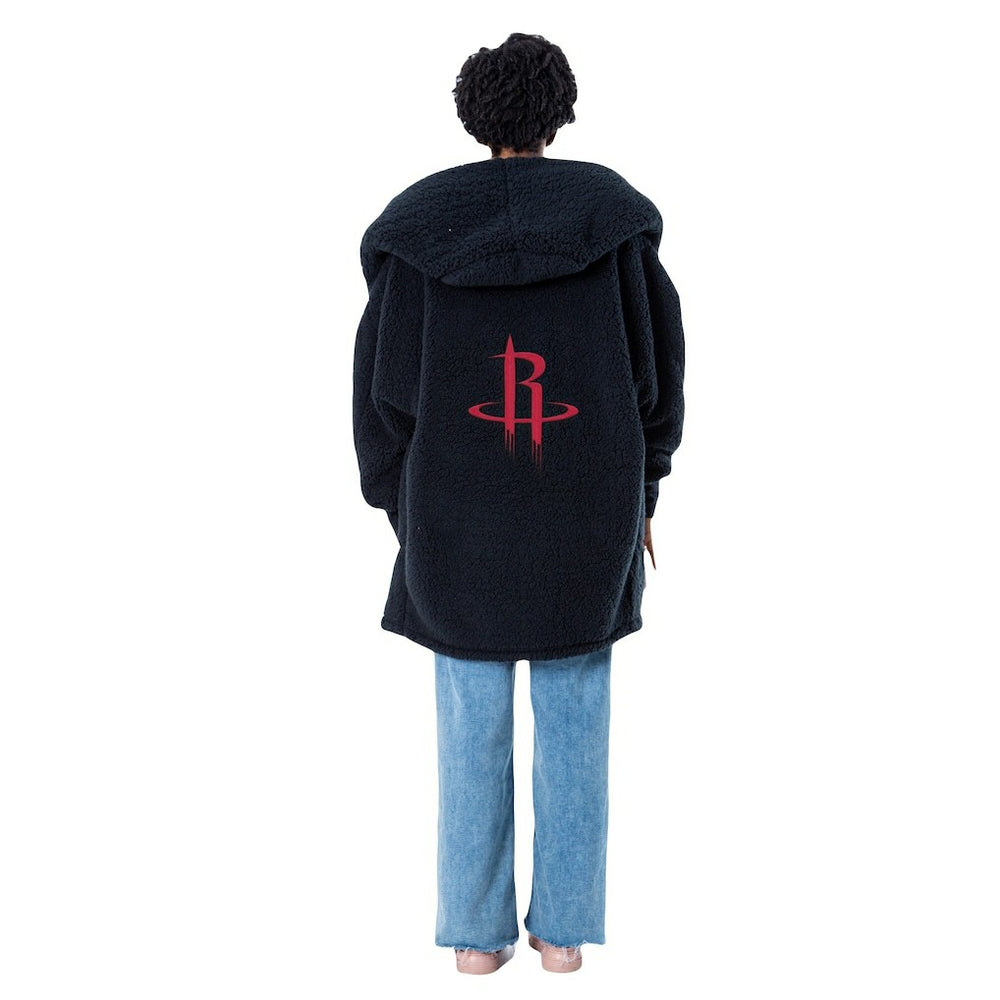 The Best Lounger in the World By Jill Martin Houston Rockets Unisex Black Oversized Open-Front Hoodie Sweater online For Sale