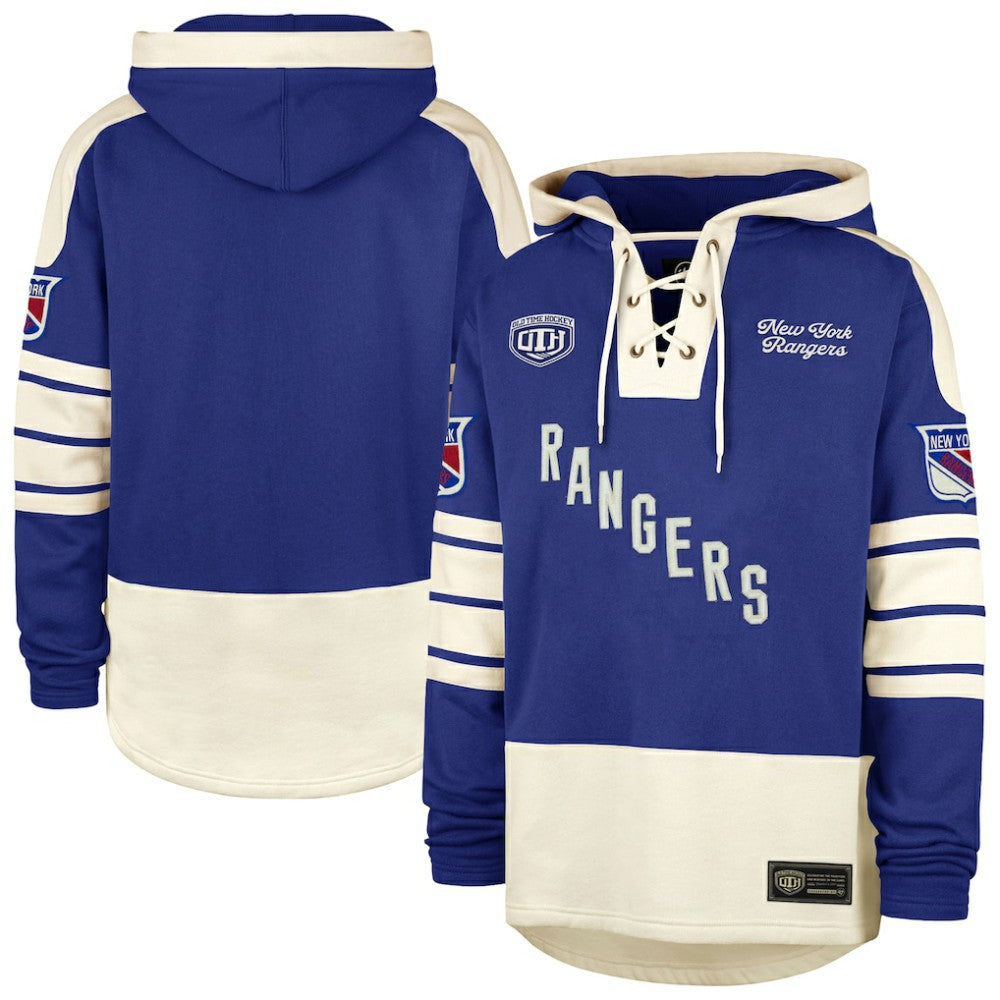 New York Rangers '47 Blue Line Heritage Lacer Pullover Hoodie Sale
