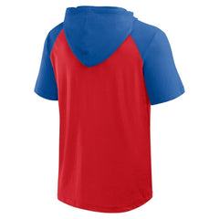 Philadelphia Phillies Logo Athletic Prime Raglan Short Sleeve Hoodie T-Shirt | MLB On Sale