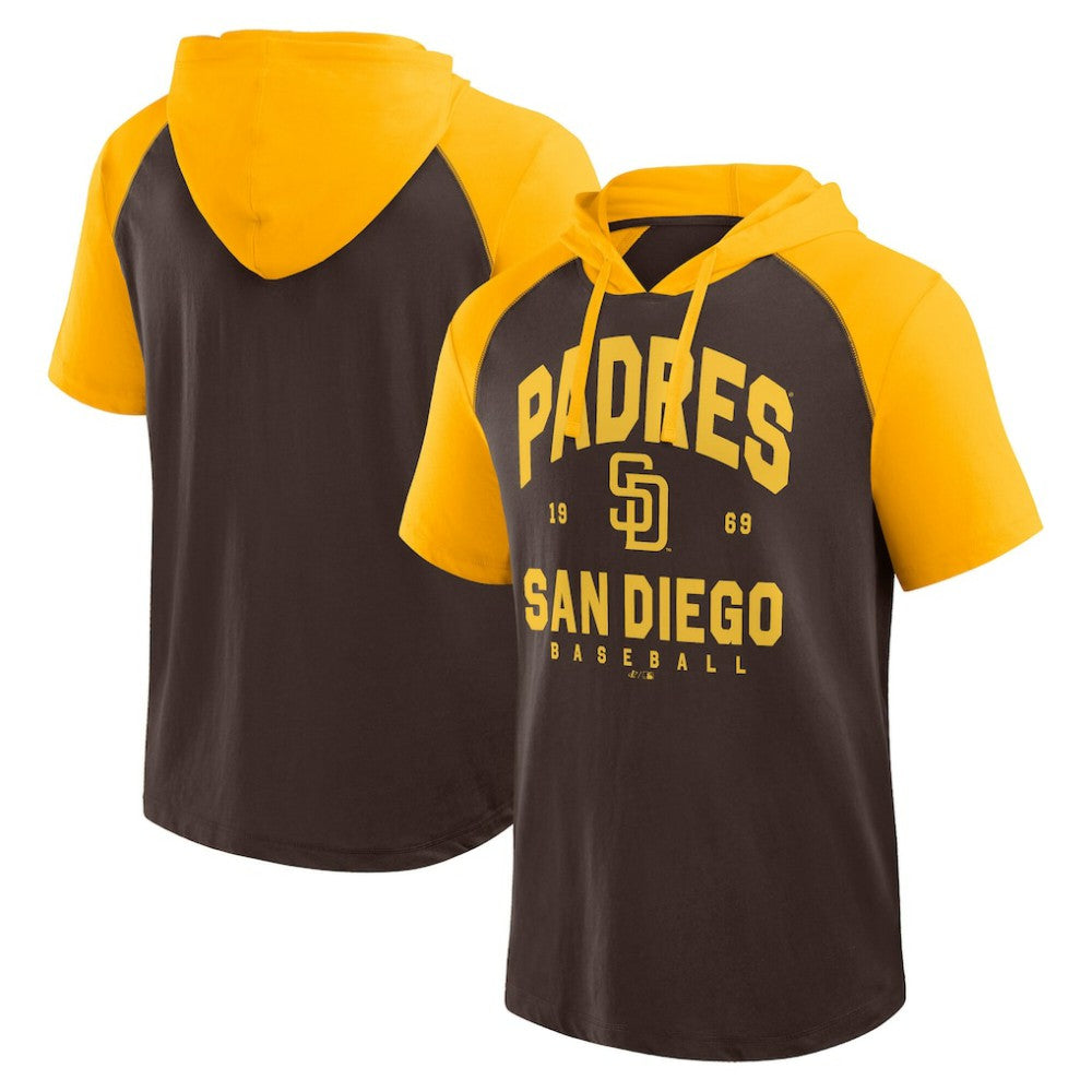 San Diego Padres Logo Athletic Prime Raglan Short Sleeve Hoodie T-Shirt | MLB Online