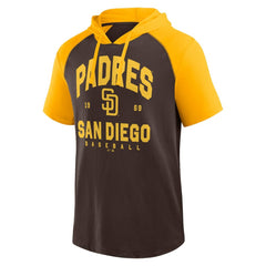 San Diego Padres Logo Athletic Prime Raglan Short Sleeve Hoodie T-Shirt | MLB Online