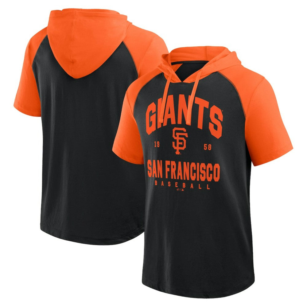San Francisco Giants Logo Athletic Prime Raglan Short Sleeve Hoodie T-Shirt | MLB Outlet