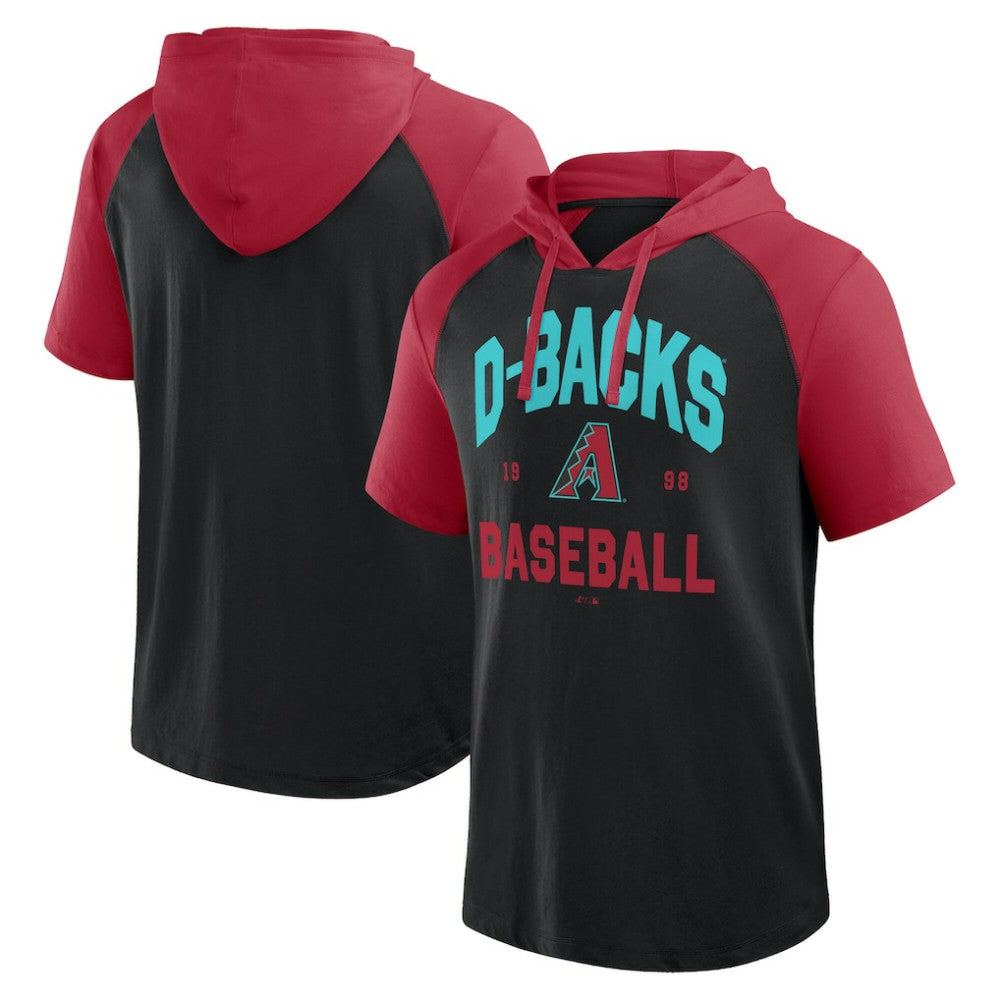 Arizona Diamondbacks Logo Athletic Prime Raglan Short Sleeve Hoodie T-Shirt | MLB Online