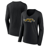 Jacksonville Jaguars Women's Classic Logo Long Sleeve V-Neck T-Shirt