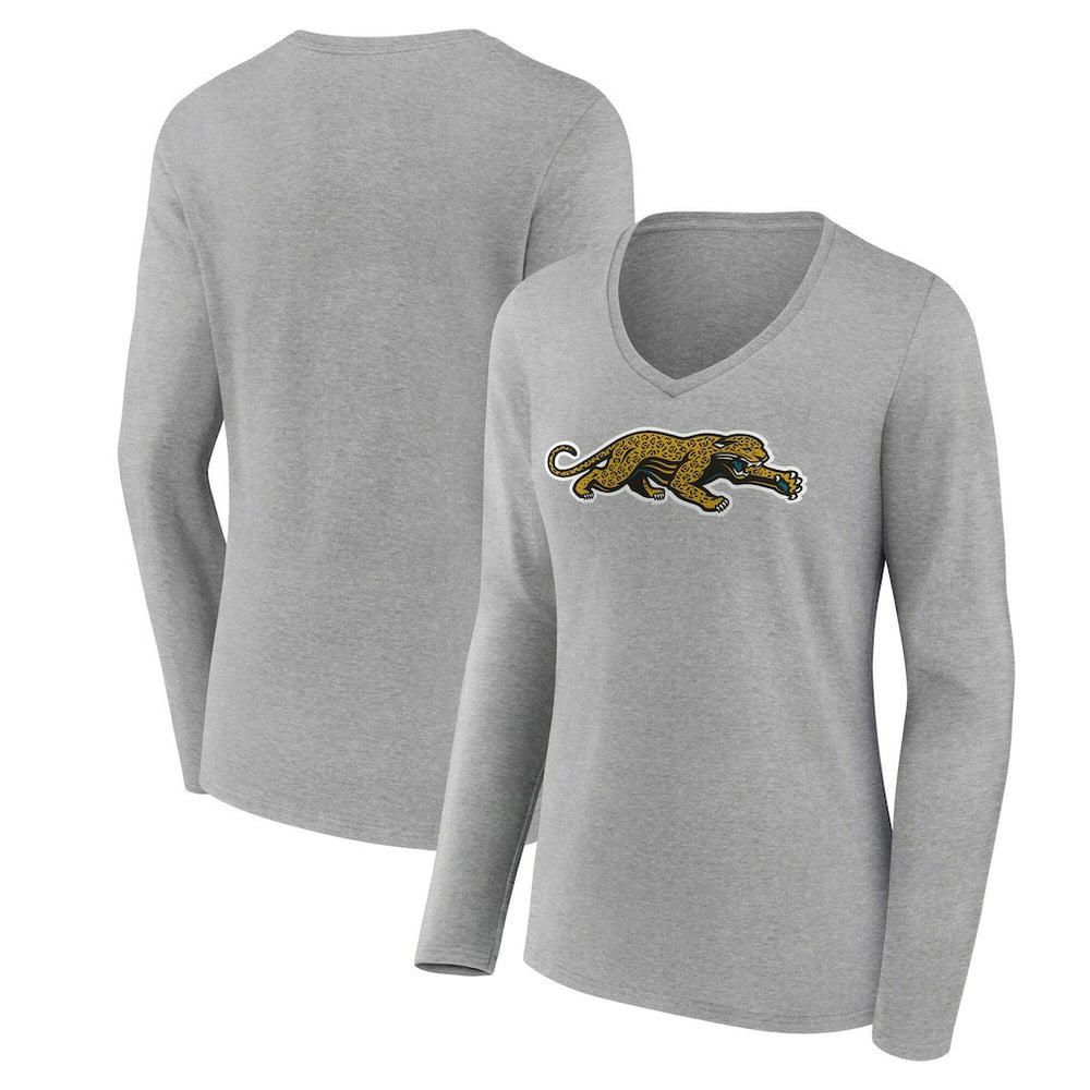 Jacksonville Jaguars Women's Classic Logo Long Sleeve V-Neck T-Shirt