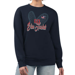 Columbus Blue Jackets G-III 4Her by Carl Banks Women's Animal Print Heart Fleece Pullover Sweatshirt On Sale