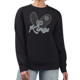 Los Angeles Kings G-III 4Her by Carl Banks Women's Animal Print Heart Fleece Pullover Sweatshirt Outlet
