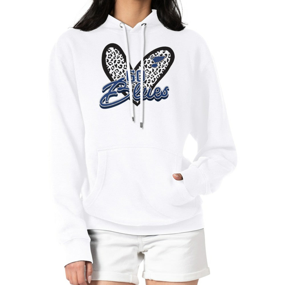 St. Louis Blues G-III 4Her by Carl Banks Women's Animal Print Heart Fleece Pullover Hoodie Online