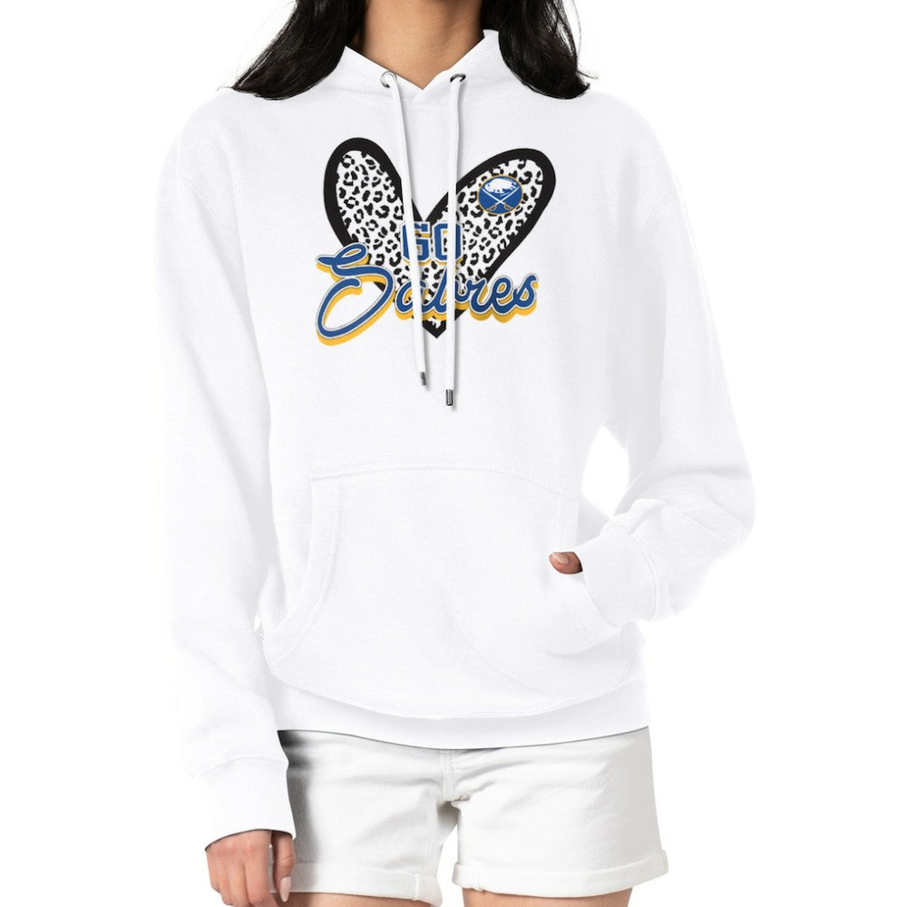 Buffalo Sabres G-III 4Her by Carl Banks Women's Animal Print Heart Fleece Pullover Hoodie For Sale