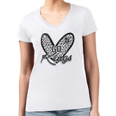Los Angeles Kings G-III 4Her by Carl Banks Women's Super-Slim Fit Lightweight Animal Print Heart V-Neck T-Shirt Sale