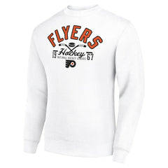 Philadelphia Flyers Starter Stick And Puck Logo Fleece Pullover Sweatshirt Outlet