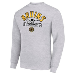 Boston Bruins Starter Stick And Puck Logo Fleece Pullover Sweatshirt Discount