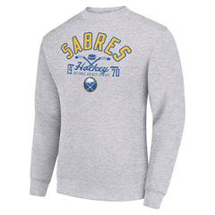 Buffalo Sabres Starter Stick And Puck Logo Fleece Pullover Sweatshirt Sale