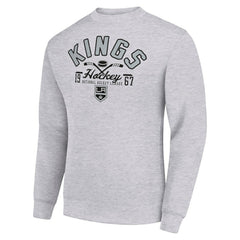 Los Angeles Kings Starter Stick And Puck Logo Fleece Pullover Sweatshirt Outlet