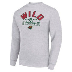 Minnesota Wild Starter Stick And Puck Logo Fleece Pullover Sweatshirt For Sale