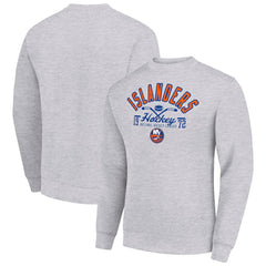 New York Islanders Starter Stick And Puck Logo Fleece Pullover Sweatshirt Discount