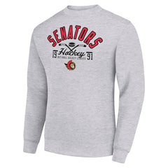 Ottawa Senators Starter Stick And Puck Logo Fleece Pullover Sweatshirt On Sale