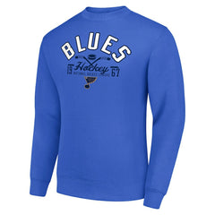 St. Louis Blues Starter Stick And Puck Logo Fleece Pullover Sweatshirt For Sale