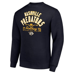 Nashville Predators Starter Stick And Puck Logo Fleece Pullover Sweatshirt Outlet