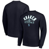 Seattle Kraken Starter Stick And Puck Logo Fleece Pullover Sweatshirt Online