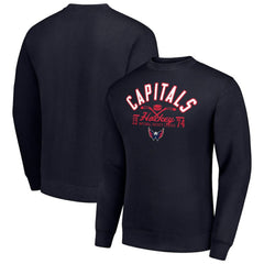 Washington Capitals Starter Stick And Puck Logo Fleece Pullover Sweatshirt Discount