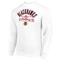 Chicago Blackhawks Starter Stick And Puck Logo Fleece Pullover Sweatshirt Outlet