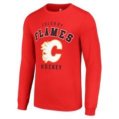 Calgary Flames Starter Logo Long Sleeve T-Shirt For Sale