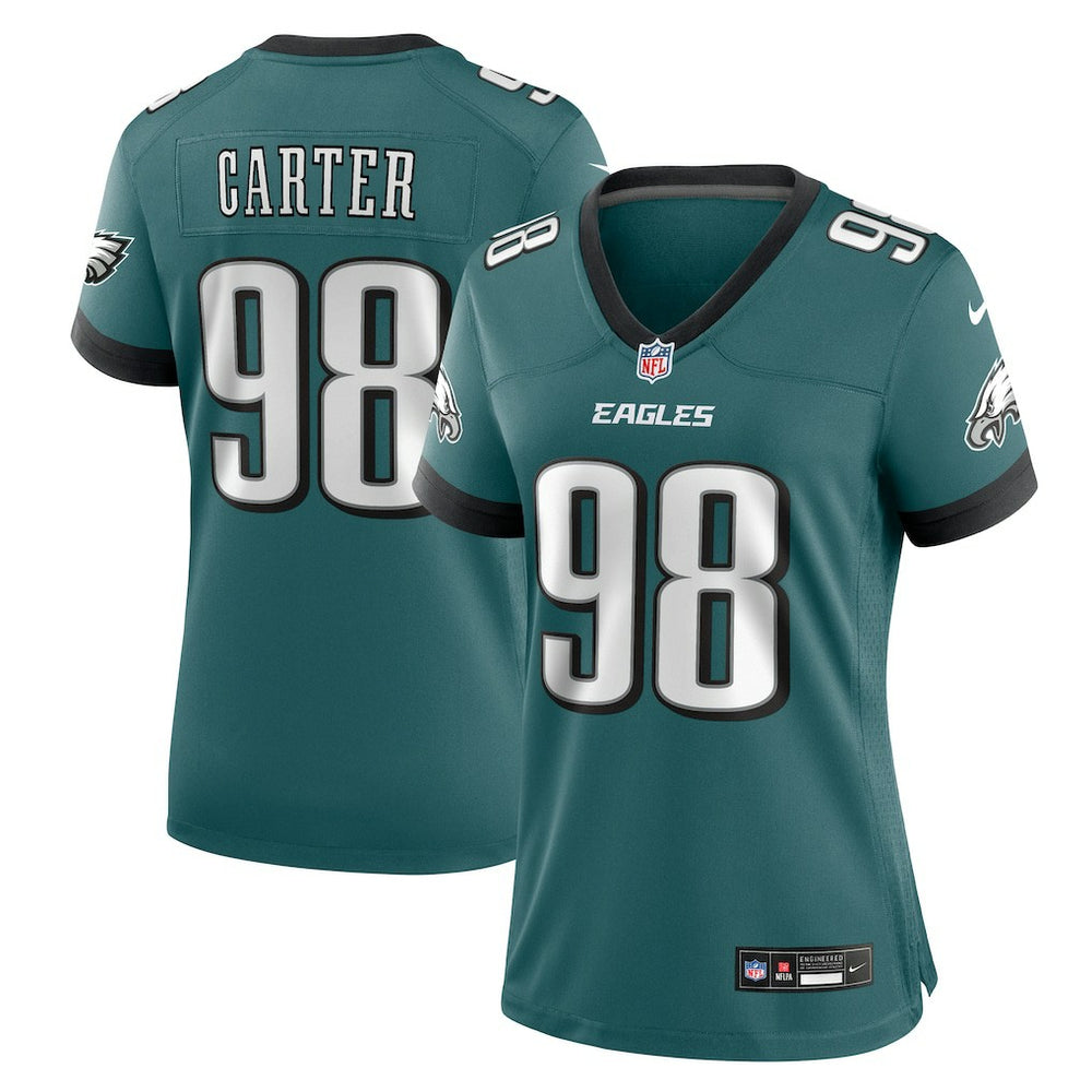 Jalen Carter Philadelphia Eagles Women's Team Game Jersey - Midnight Green