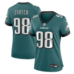 Jalen Carter Philadelphia Eagles Women's Team Game Jersey - Midnight Green