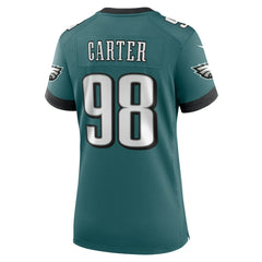 Jalen Carter Philadelphia Eagles Women's Team Game Jersey - Midnight Green
